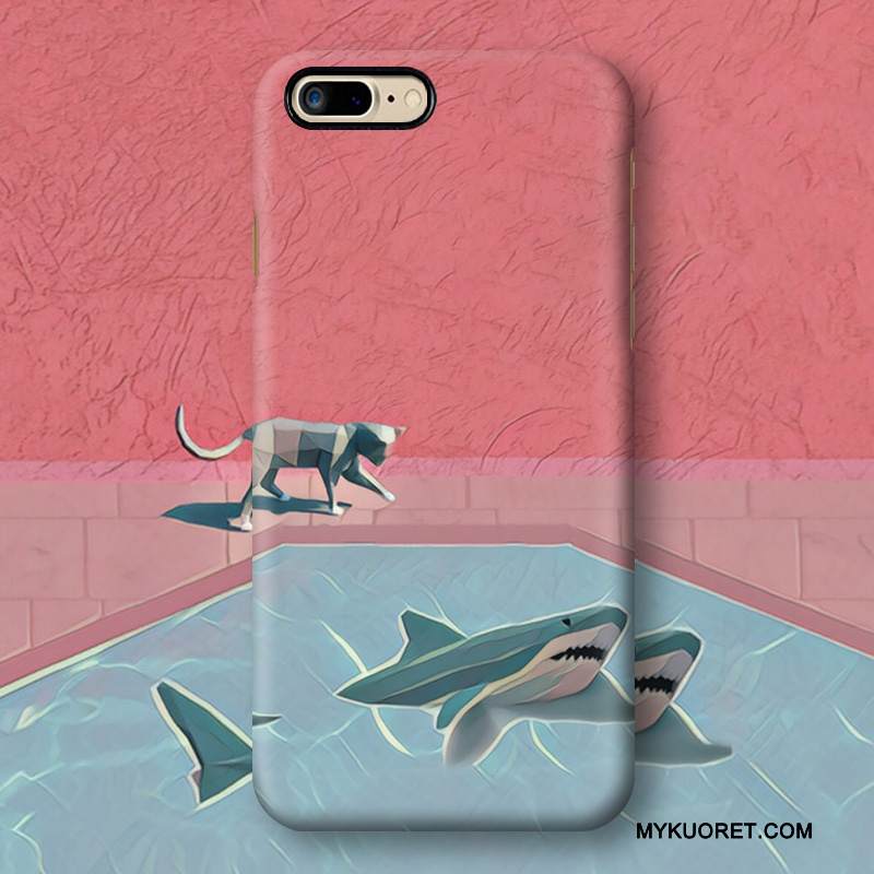 Kuori iPhone 8 Plus Luova Taide Sininen, Kotelo iPhone 8 Plus Pesty Suede Kova