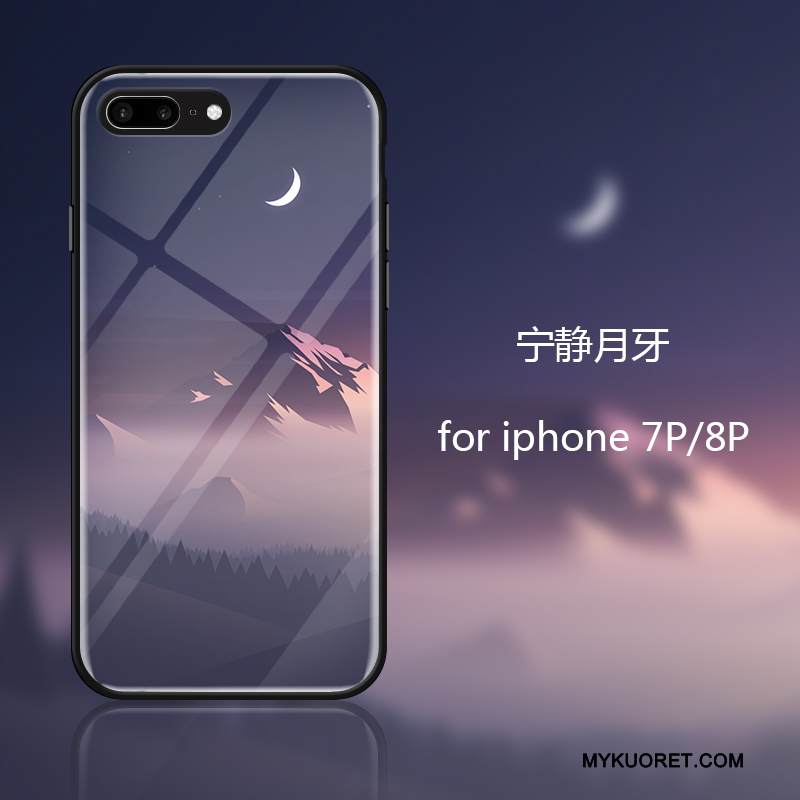 Kuori iPhone 8 Plus Luova Trendi Persoonallisuus, Kotelo iPhone 8 Plus Silikoni Murtumaton Sininen