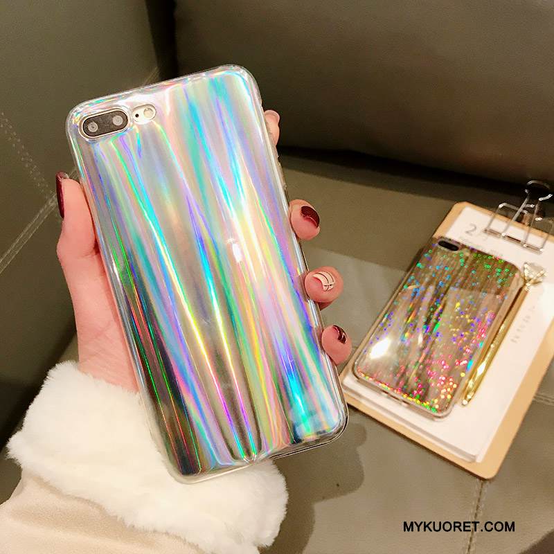 Kuori iPhone 8 Plus Metalli Puhelimen Kuoret Trendi, Kotelo iPhone 8 Plus Pehmeä Neste Net Red