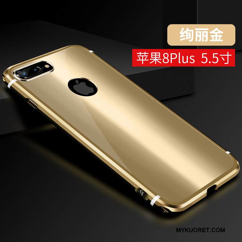 Kuori iPhone 8 Plus Metalli Tide-brändi Punainen, Kotelo iPhone 8 Plus Ylellisyys Murtumaton Trendi