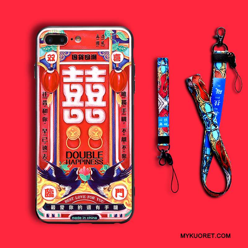 Kuori iPhone 8 Plus Monivärinen Rikkaus Rakastunut, Kotelo iPhone 8 Plus Kohokuviointi Persoonallisuus Kiinalainen Tyyli