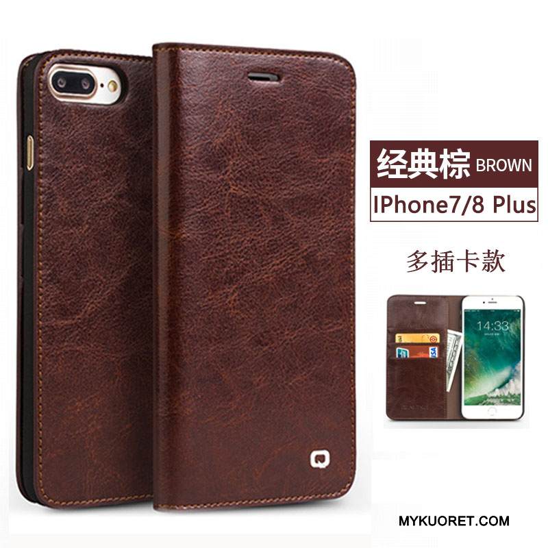 Kuori iPhone 8 Plus Nahka Liiketoiminta Puhelimen Kuoret, Kotelo iPhone 8 Plus Suojaus