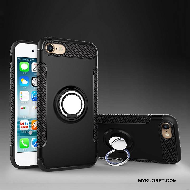 Kuori iPhone 8 Plus Nahka Murtumaton Puhelimen Kuoret, Kotelo iPhone 8 Plus Suojaus Rengas Hopea