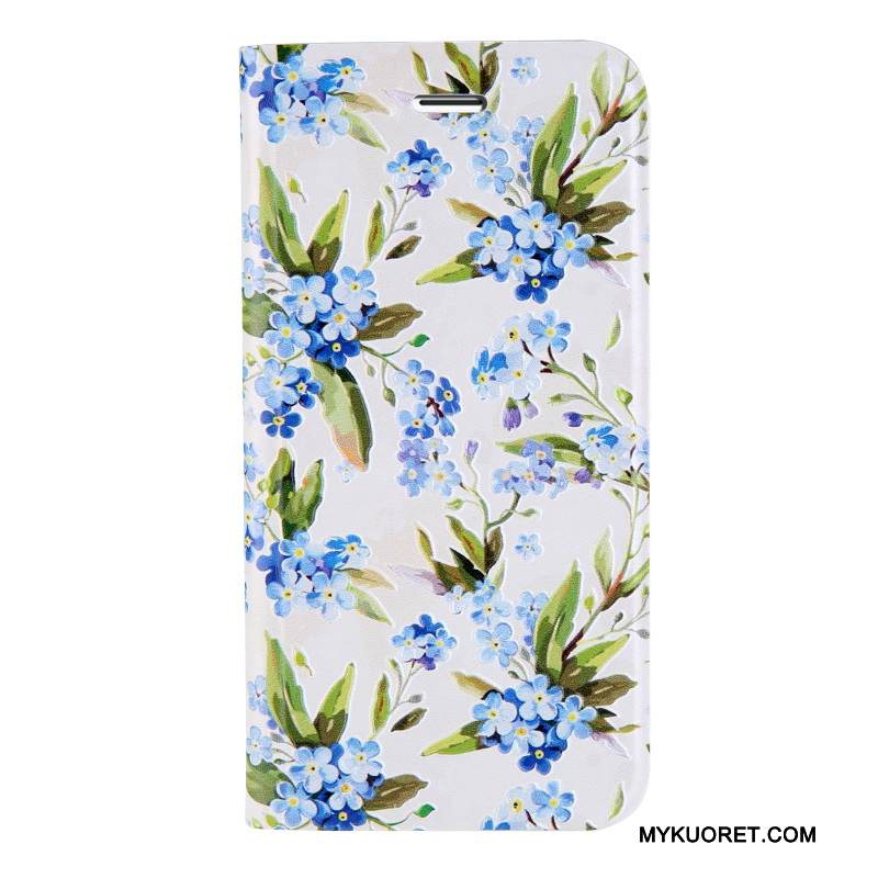 Kuori iPhone 8 Plus Nahka Murtumaton Sininen, Kotelo iPhone 8 Plus Kohokuviointi Puhelimen Kuoret Ulotteinen