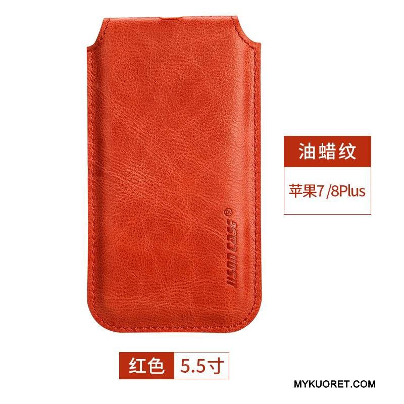 Kuori iPhone 8 Plus Nahka Punainen Murtumaton, Kotelo iPhone 8 Plus Suojaus Uusi