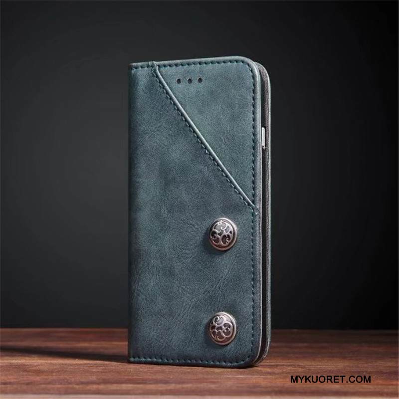 Kuori iPhone 8 Plus Nahka Sininen Rakenne, Kotelo iPhone 8 Plus Vuosikerta Puhelimen Kuoret