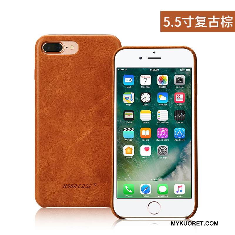 Kuori iPhone 8 Plus Nahka Tummansininen Murtumaton, Kotelo iPhone 8 Plus Laukut Liiketoiminta