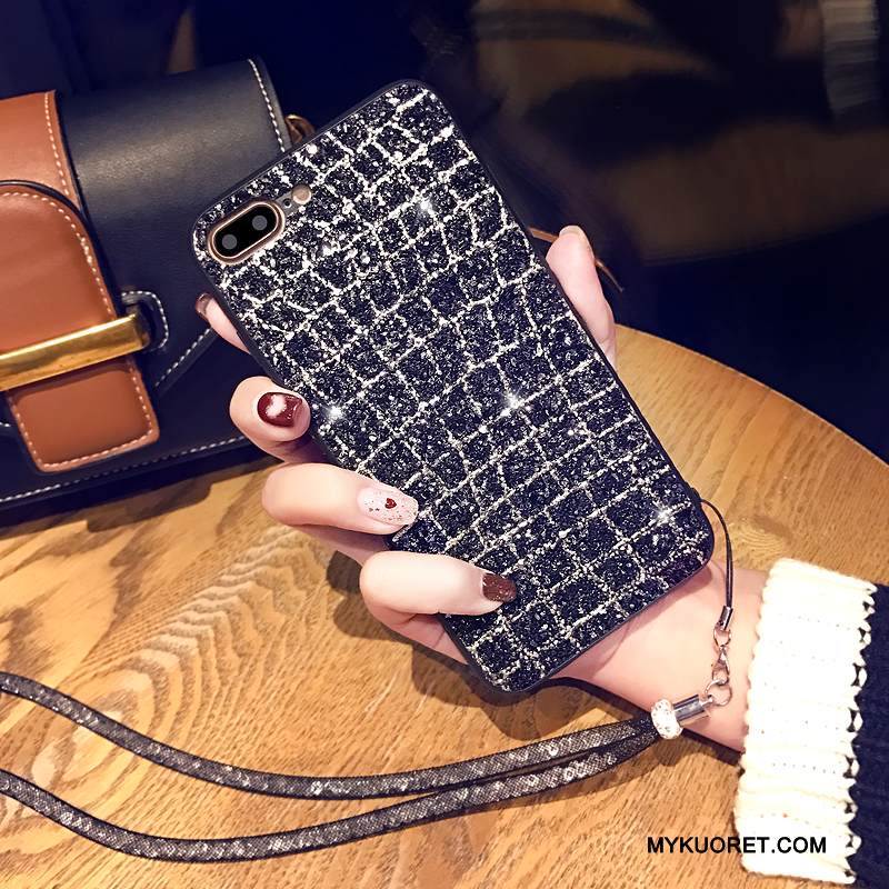 Kuori iPhone 8 Plus Pehmeä Neste Jauhe Puhelimen Kuoret, Kotelo iPhone 8 Plus Suojaus Ripustettavat Koristeet Net Red