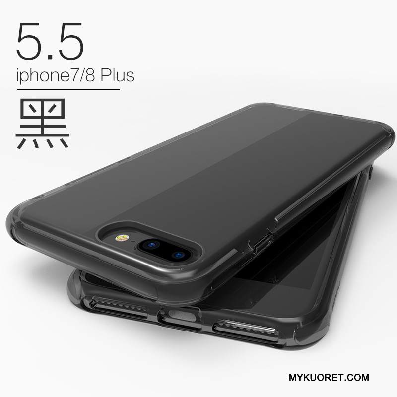 Kuori iPhone 8 Plus Pehmeä Neste Läpinäkyvä Murtumaton, Kotelo iPhone 8 Plus Laukut Punainen Puhelimen Kuoret