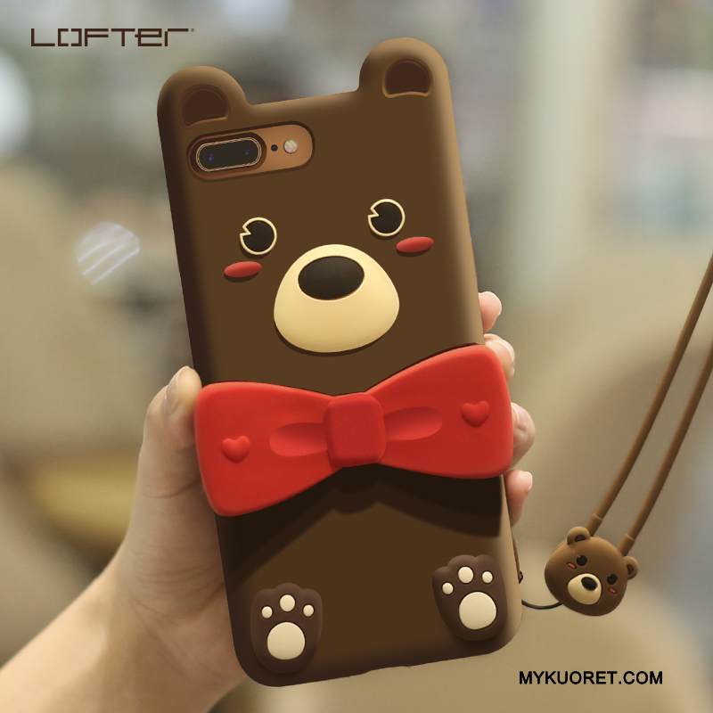 Kuori iPhone 8 Plus Pehmeä Neste Ripustettavat Koristeet Ihana, Kotelo iPhone 8 Plus Tuki Puhelimen Kuoret Vaalean