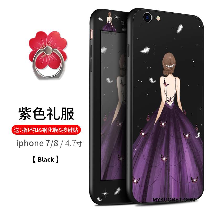 Kuori iPhone 8 Plus Pehmeä Neste Ripustettavat Koristeet Murtumaton, Kotelo iPhone 8 Plus Laukut Puhelimen Kuoret Punainen