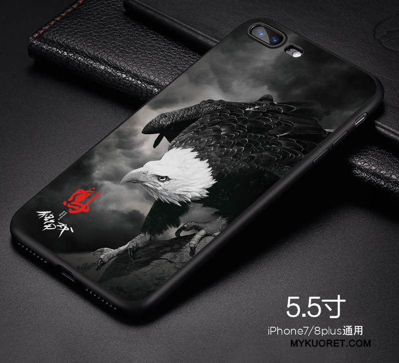 Kuori iPhone 8 Plus Pehmeä Neste Trendi Sininen, Kotelo iPhone 8 Plus Luova Puhelimen Kuoret Murtumaton