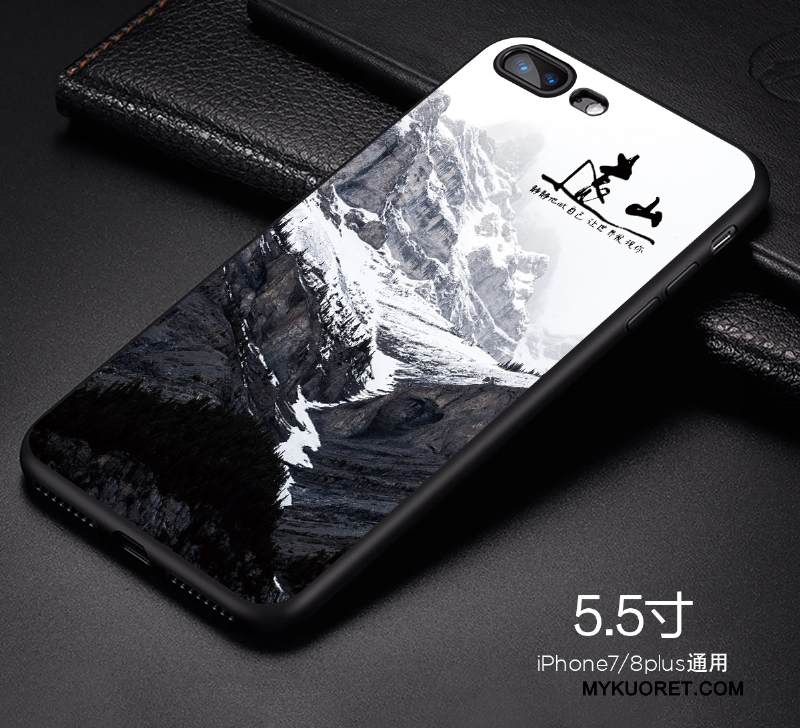 Kuori iPhone 8 Plus Pehmeä Neste Trendi Sininen, Kotelo iPhone 8 Plus Luova Puhelimen Kuoret Murtumaton