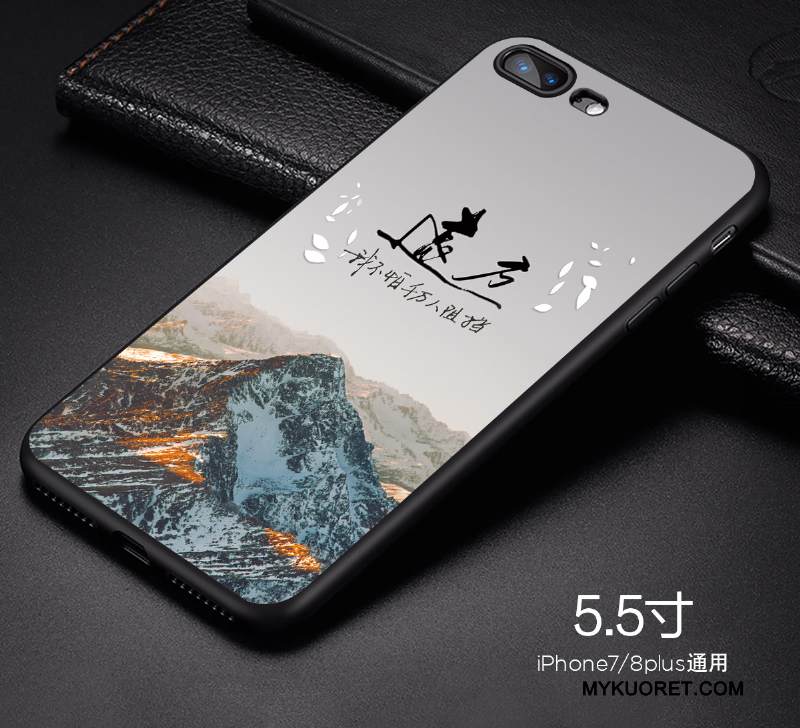 Kuori iPhone 8 Plus Pehmeä Neste Trendi Sininen, Kotelo iPhone 8 Plus Luova Puhelimen Kuoret Murtumaton