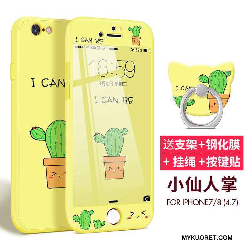 Kuori iPhone 8 Plus Sarjakuva Murtumaton Ohut, Kotelo iPhone 8 Plus Silikoni Ultra Musta