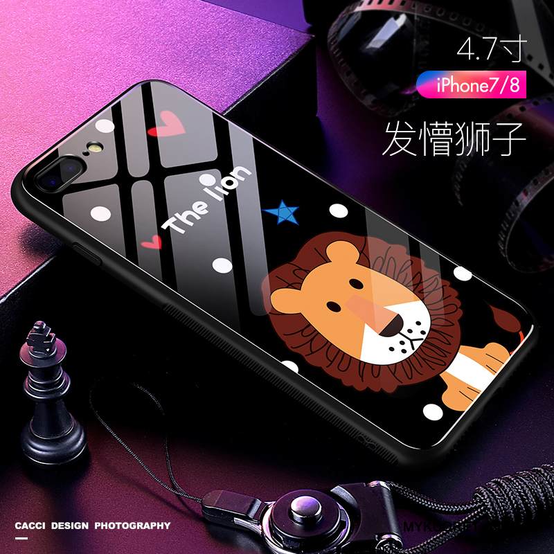 Kuori iPhone 8 Plus Silikoni Murtumaton Ihana, Kotelo iPhone 8 Plus Laukut Musta Lasi