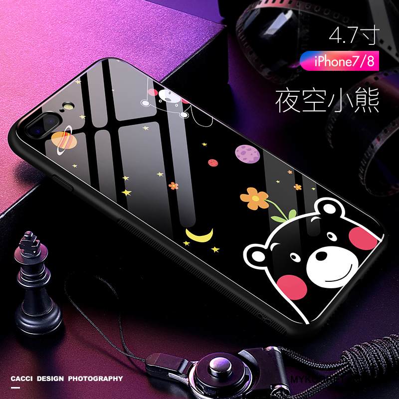 Kuori iPhone 8 Plus Silikoni Murtumaton Ihana, Kotelo iPhone 8 Plus Laukut Musta Lasi