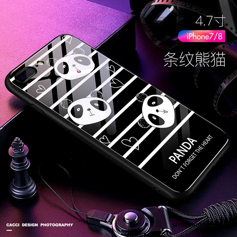 Kuori iPhone 8 Plus Silikoni Murtumaton Ihana, Kotelo iPhone 8 Plus Laukut Musta Lasi