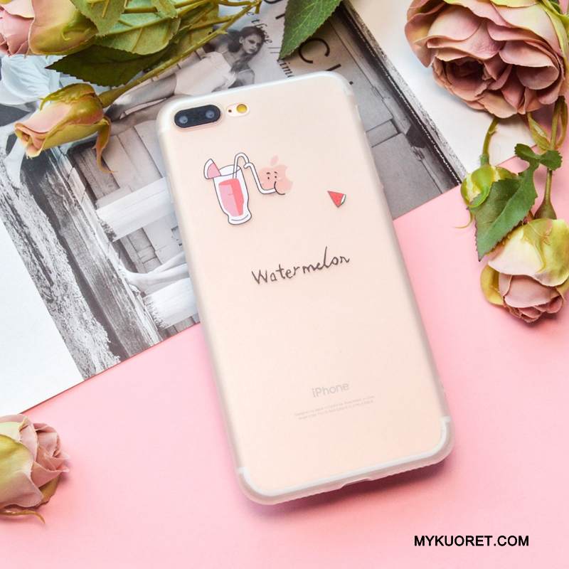 Kuori iPhone 8 Plus Silikoni Pesty Suede Läpinäkyvä, Kotelo iPhone 8 Plus Pehmeä Neste Rakastunut Jauhe