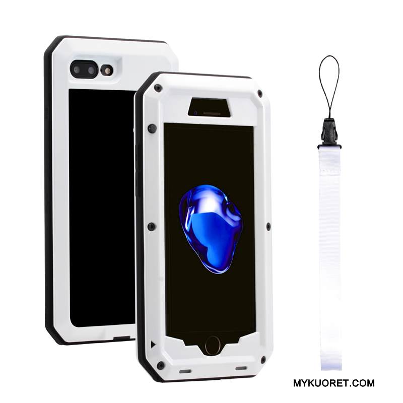 Kuori iPhone 8 Plus Silikoni Puhelimen Kuoret Kehys, Kotelo iPhone 8 Plus Suojaus Kolme Puolustusta Punainen