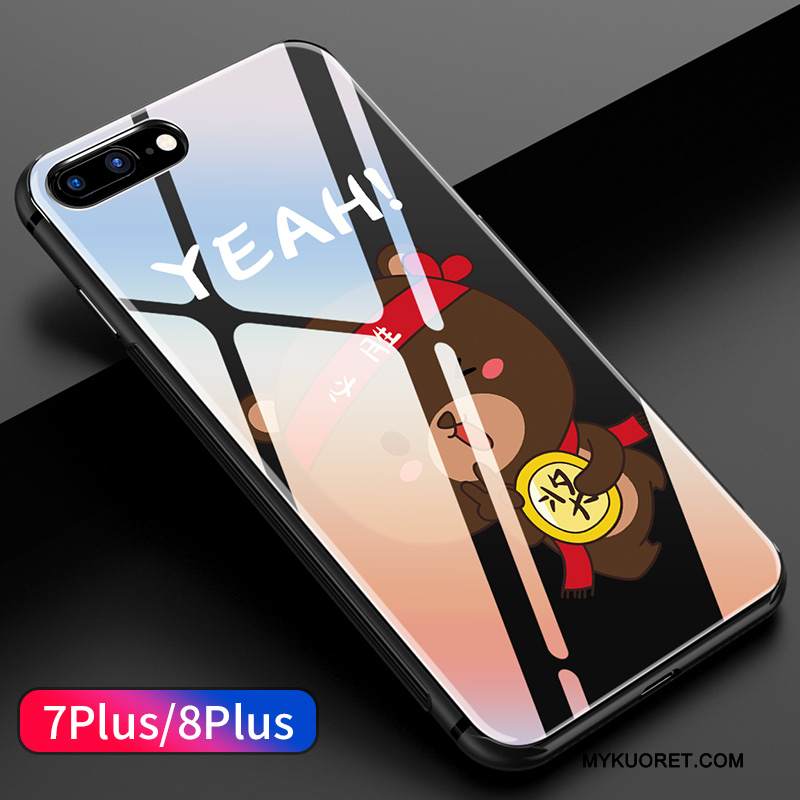 Kuori iPhone 8 Plus Silikoni Punainen Koira, Kotelo iPhone 8 Plus Murtumaton Keltainen