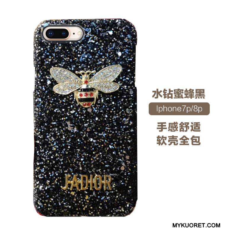 Kuori iPhone 8 Plus Strassi Puhelimen Kuoret Punainen, Kotelo iPhone 8 Plus Ylellisyys Net Red