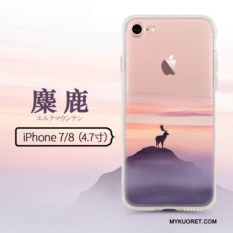 Kuori iPhone 8 Silikoni Jauhe Trendi, Kotelo iPhone 8 Pehmeä Neste Läpinäkyvä Ripustettavat Koristeet