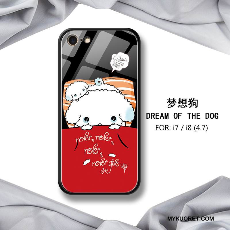 Kuori iPhone 8 Silikoni Murtumaton Lasi, Kotelo iPhone 8 Suojaus Puhelimen Kuoret Kova