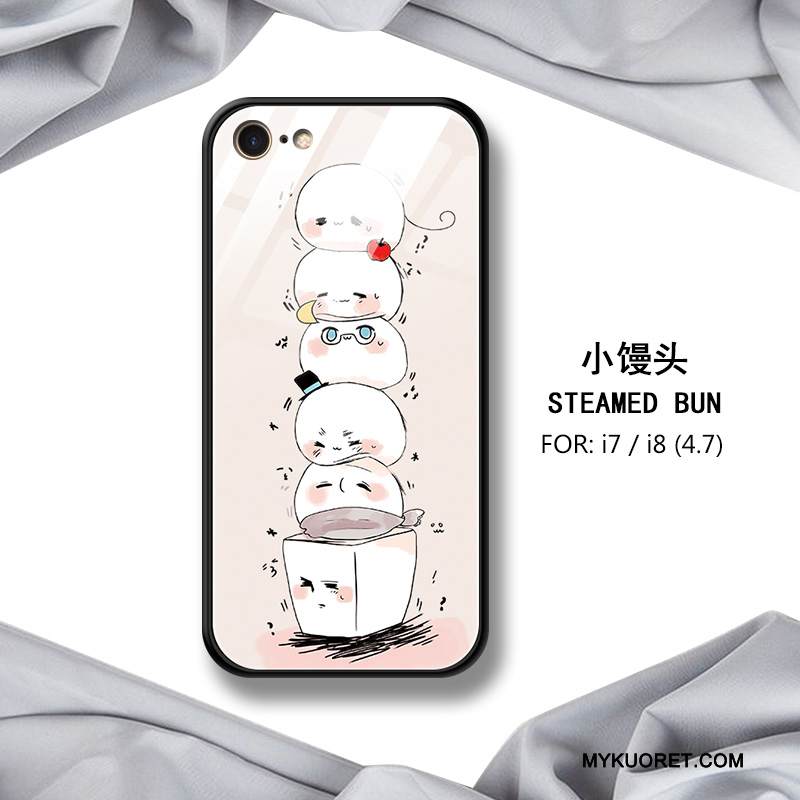 Kuori iPhone 8 Silikoni Murtumaton Lasi, Kotelo iPhone 8 Suojaus Puhelimen Kuoret Kova