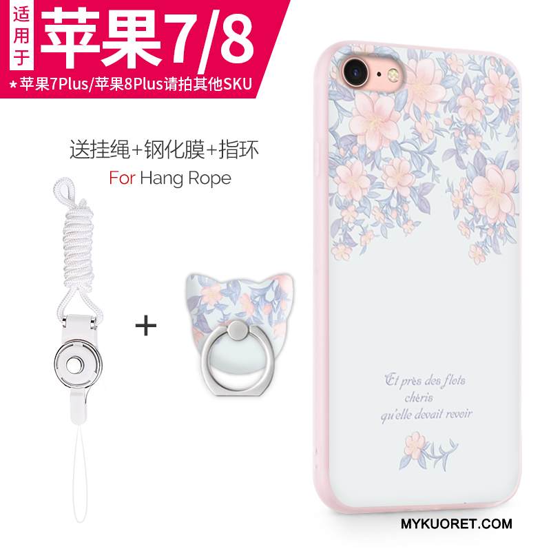 Kuori iPhone 8 Silikoni Ohut Puhelimen Kuoret, Kotelo iPhone 8 Pehmeä Neste Violetti Murtumaton