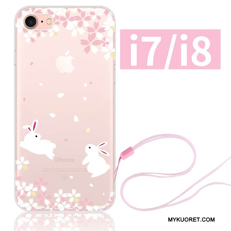 Kuori iPhone 8 Silikoni Uusi Pesty Suede, Kotelo iPhone 8 Kirsikka Jauhe