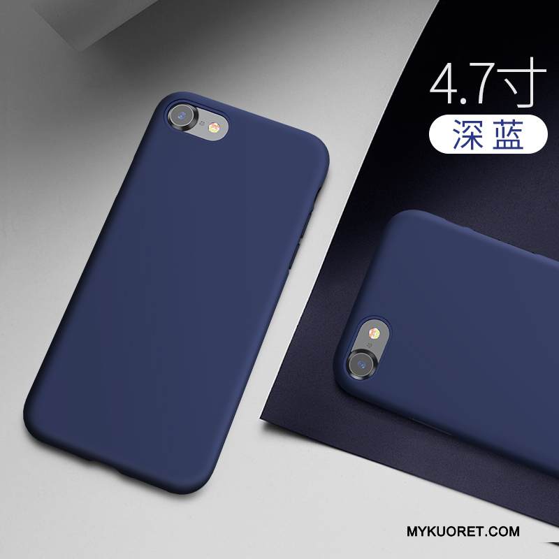 Kuori iPhone 8 Silikoni Vaaleansininen Malli, Kotelo iPhone 8 Pehmeä Neste Pesty Suede Murtumaton