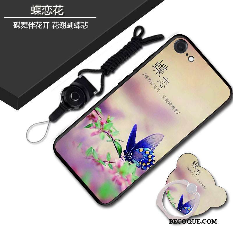 Kuori iPhone Se 2020 Pehmeä Neste Puhelimen Kuoret Kukka, Kotelo iPhone Se 2020 Silikoni Musta Persoonallisuus