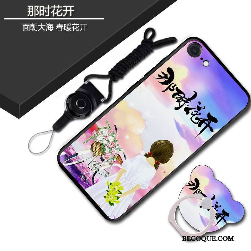 Kuori iPhone Se 2020 Pehmeä Neste Puhelimen Kuoret Kukka, Kotelo iPhone Se 2020 Silikoni Musta Persoonallisuus