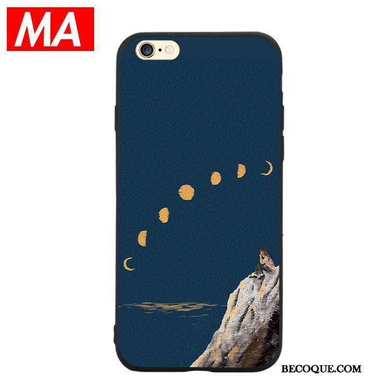 Kuori iPhone Se 2020 Pehmeä Neste Öljyvärimaalaus Yksinkertainen, Kotelo iPhone Se 2020 Silikoni Puhelimen Kuoret Sininen