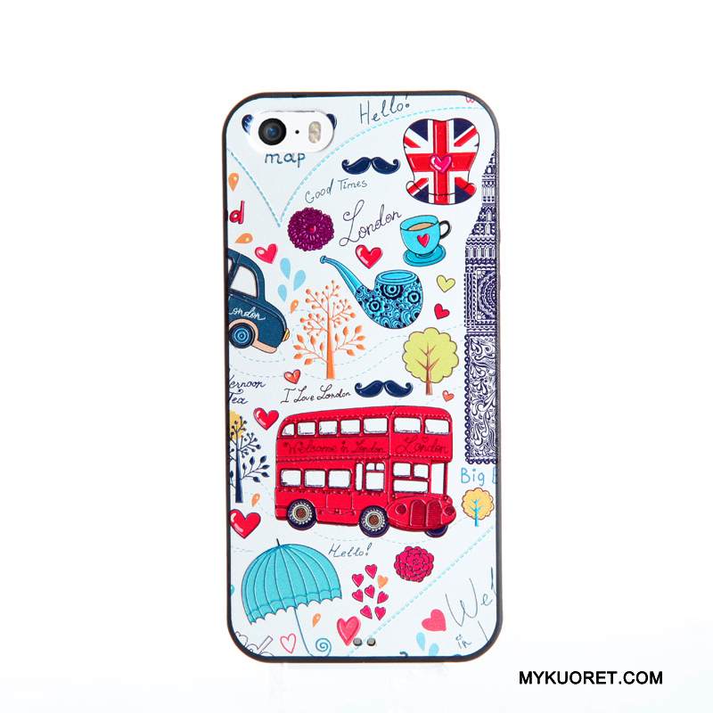 Kuori iPhone Se Kohokuviointi Violetti Kalvo, Kotelo iPhone Se Pehmeä Neste Puhelimen Kuoret Karkaisu