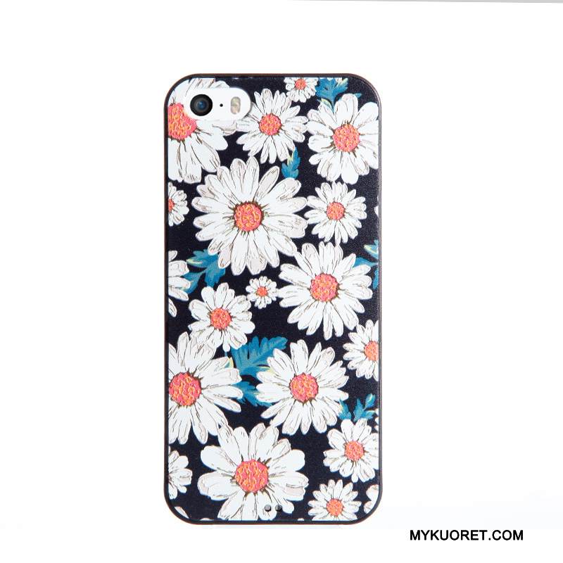 Kuori iPhone Se Kohokuviointi Violetti Kalvo, Kotelo iPhone Se Pehmeä Neste Puhelimen Kuoret Karkaisu