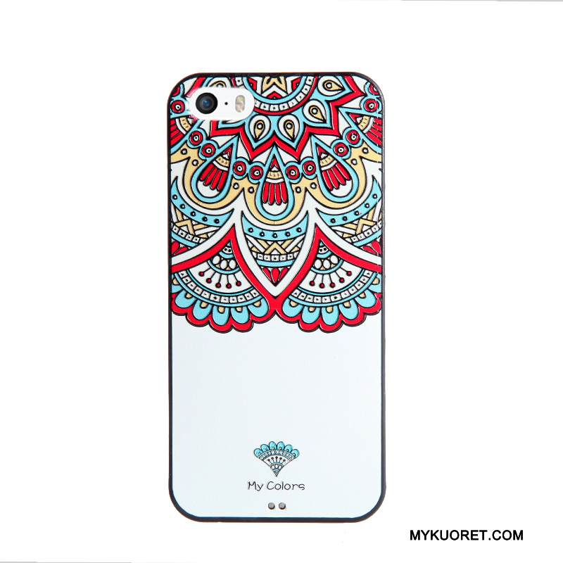 Kuori iPhone Se Kohokuviointi Violetti Kalvo, Kotelo iPhone Se Pehmeä Neste Puhelimen Kuoret Karkaisu