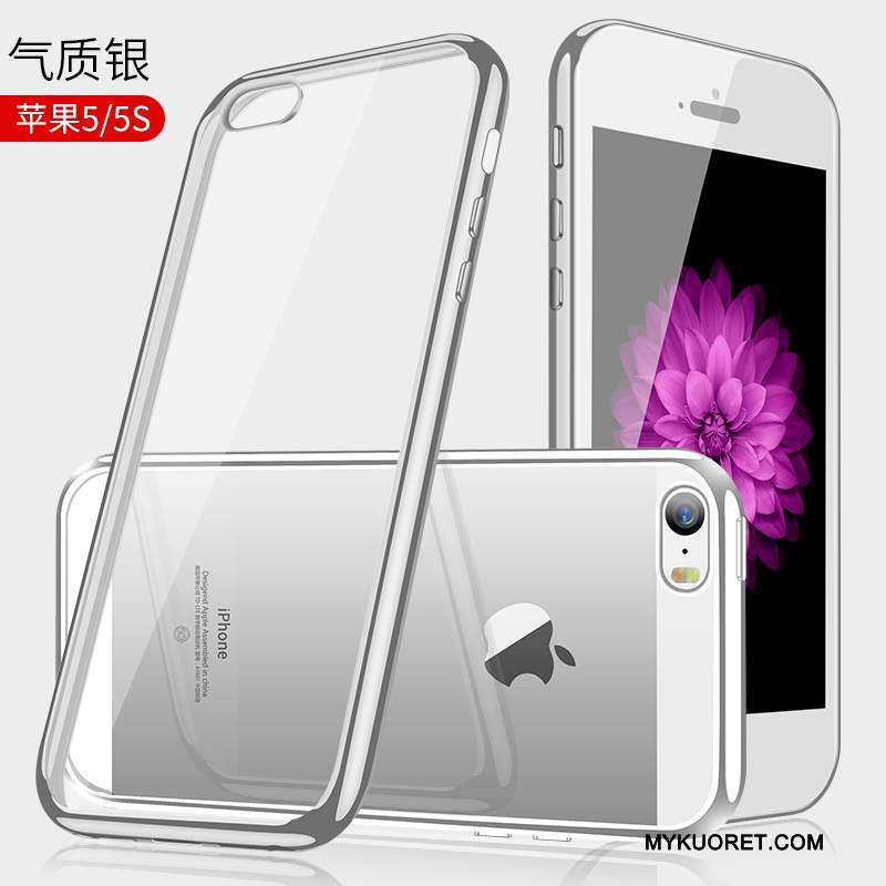 Kuori iPhone Se Laukut Sininen Läpinäkyvä, Kotelo iPhone Se Pehmeä Neste Pinnoitus Ohut