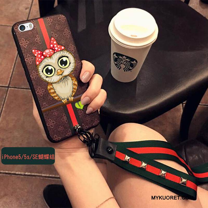 Kuori iPhone Se Laukut Trendi Persoonallisuus, Kotelo iPhone Se Silikoni Ripustettavat Koristeet Sininen