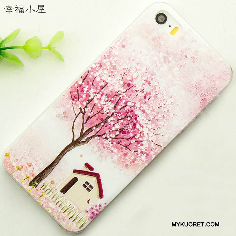 Kuori iPhone Se Sarjakuva Sininen Puhelimen Kuoret, Kotelo iPhone Se Kohokuviointi