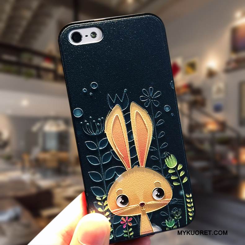 Kuori iPhone Se Silikoni Ripustettavat Koristeet Murtumaton, Kotelo iPhone Se Luova Yksinkertainen Sininen