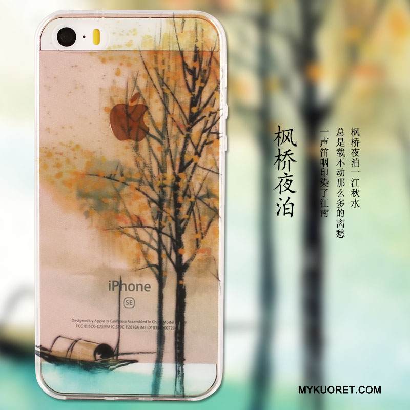 Kuori iPhone Se Silikoni Ultra Jauhe, Kotelo iPhone Se Maalaus Murtumaton Ohut