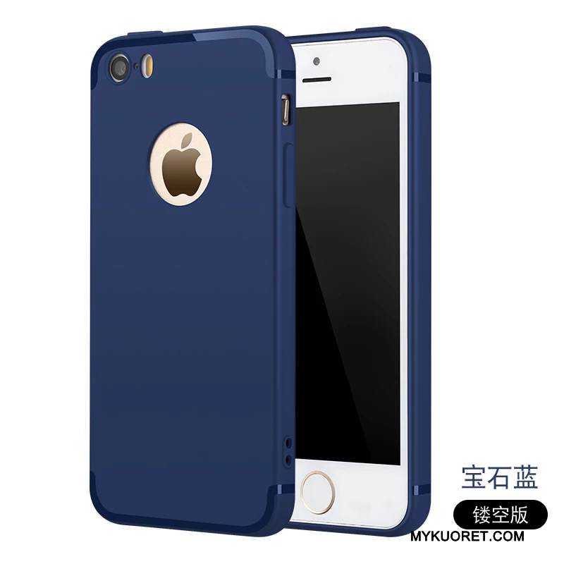 Kuori iPhone Se Silikoni Yksinkertainen Jauhe, Kotelo iPhone Se Suojaus Murtumaton Pesty Suede