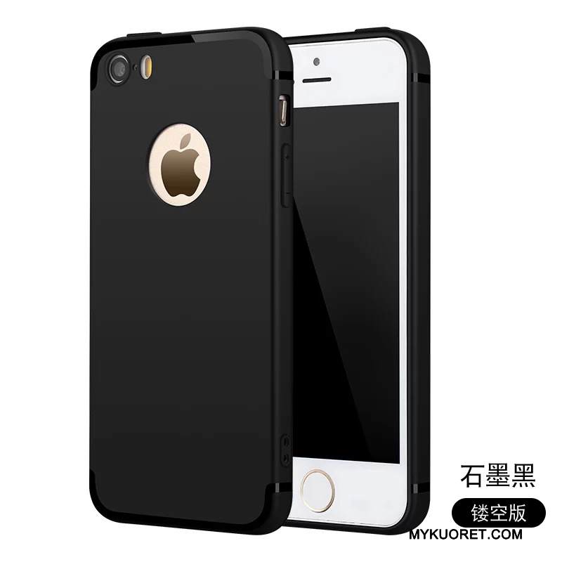 Kuori iPhone Se Silikoni Yksinkertainen Jauhe, Kotelo iPhone Se Suojaus Murtumaton Pesty Suede