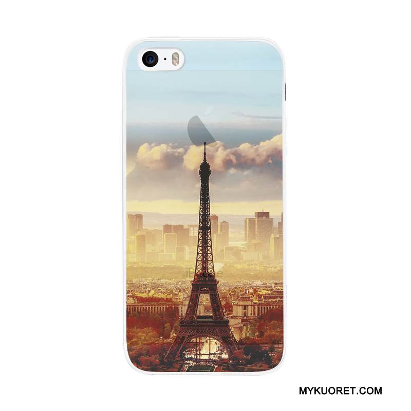 Kuori iPhone Se Silikoni Yksinkertainen Pesty Suede, Kotelo iPhone Se Taide Violetti