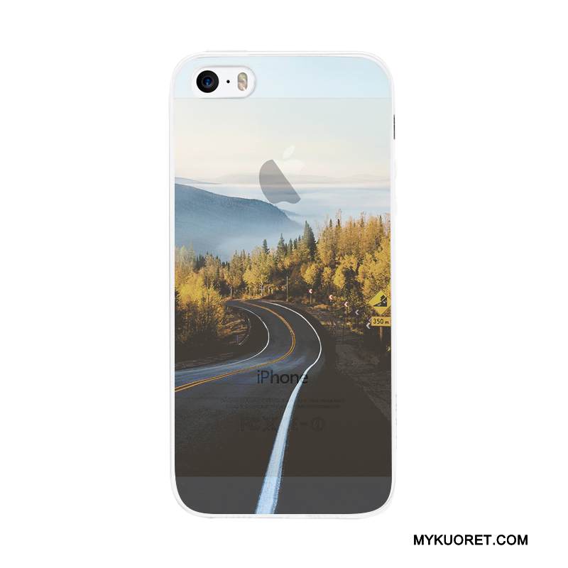 Kuori iPhone Se Silikoni Yksinkertainen Pesty Suede, Kotelo iPhone Se Taide Violetti