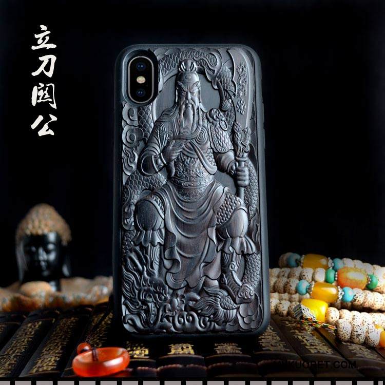 Kuori iPhone X Kohokuviointi Musta Persoonallisuus, Kotelo iPhone X Suojaus Puhelimen Kuoret Tuuli