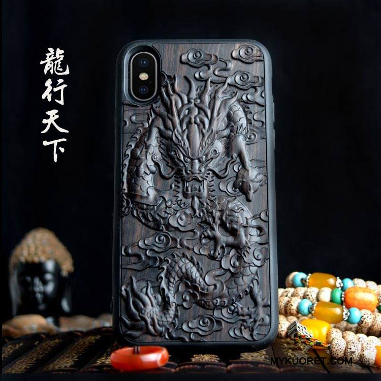 Kuori iPhone X Kohokuviointi Musta Persoonallisuus, Kotelo iPhone X Suojaus Puhelimen Kuoret Tuuli