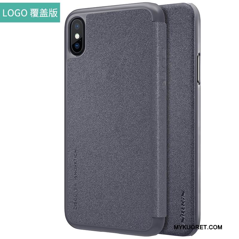 Kuori iPhone X Kuoret Murtumaton Kulta, Kotelo iPhone X Nahka Punainen Puhelimen Kuoret